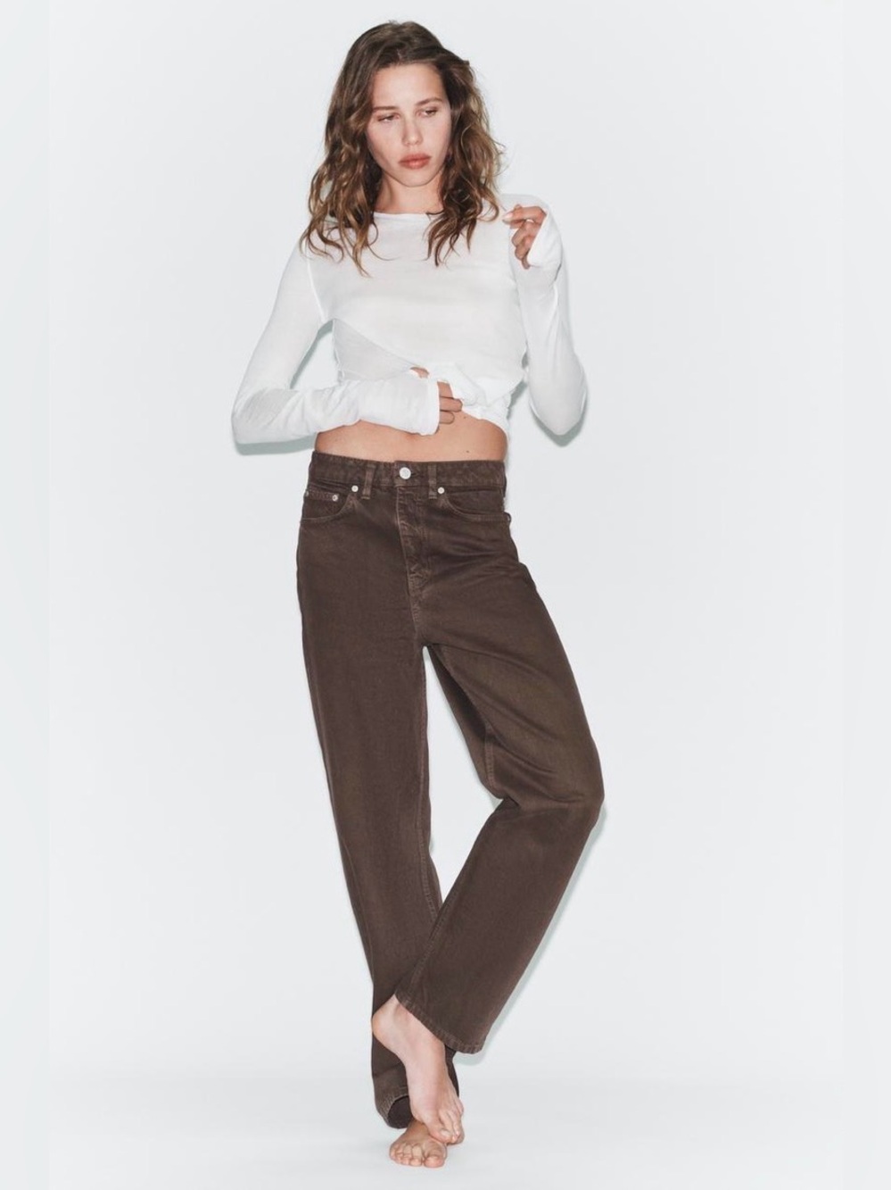 Zara TRF Jeans in Dark Brown